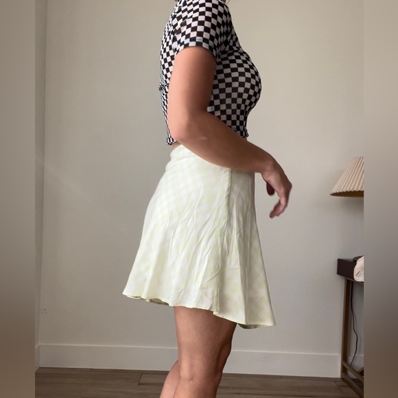 Divided H&M mini skirt 90s Y2K like green buffalo check NWTS size 10 - Picture 6 of 12